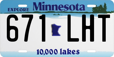 MN license plate 671LHT