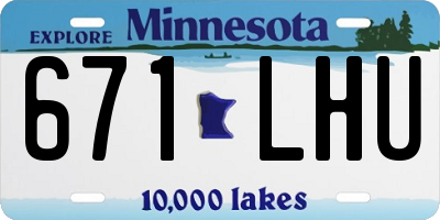 MN license plate 671LHU
