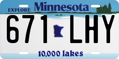 MN license plate 671LHY