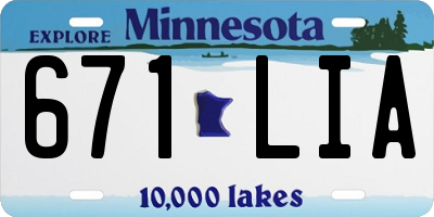 MN license plate 671LIA