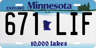 MN license plate 671LIF