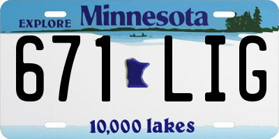 MN license plate 671LIG