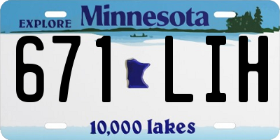 MN license plate 671LIH