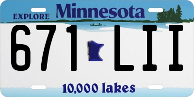 MN license plate 671LII