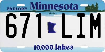 MN license plate 671LIM