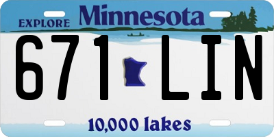 MN license plate 671LIN