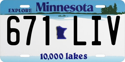 MN license plate 671LIV
