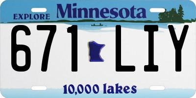 MN license plate 671LIY