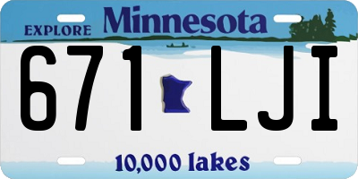 MN license plate 671LJI