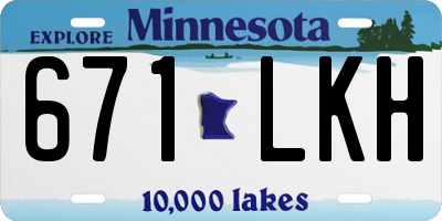 MN license plate 671LKH
