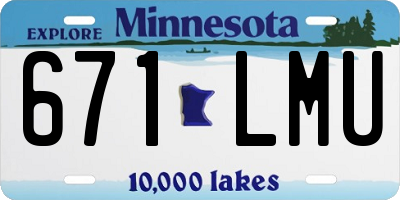 MN license plate 671LMU