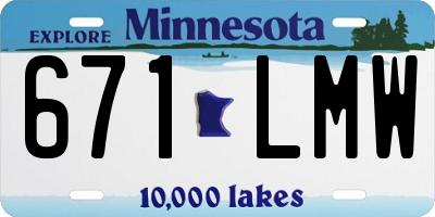 MN license plate 671LMW