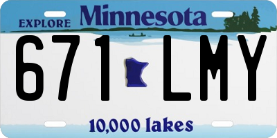 MN license plate 671LMY