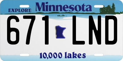 MN license plate 671LND