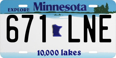 MN license plate 671LNE