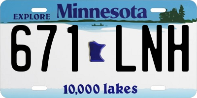 MN license plate 671LNH