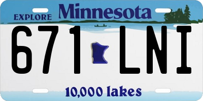 MN license plate 671LNI