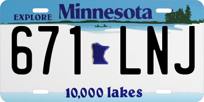 MN license plate 671LNJ