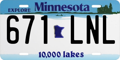 MN license plate 671LNL