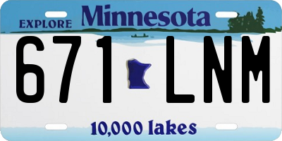 MN license plate 671LNM