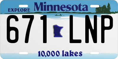 MN license plate 671LNP