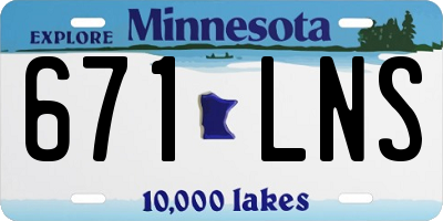 MN license plate 671LNS