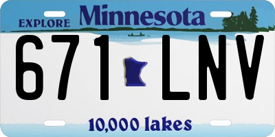 MN license plate 671LNV