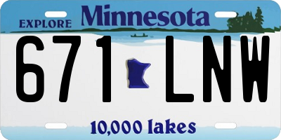 MN license plate 671LNW