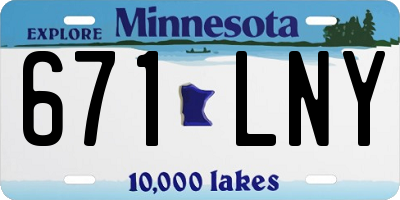 MN license plate 671LNY