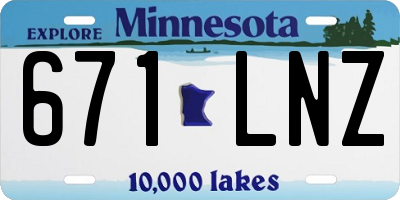 MN license plate 671LNZ