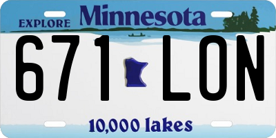 MN license plate 671LON