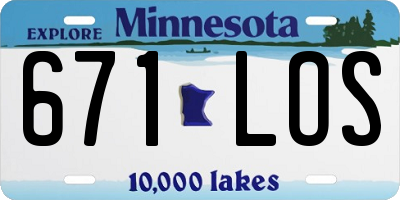 MN license plate 671LOS
