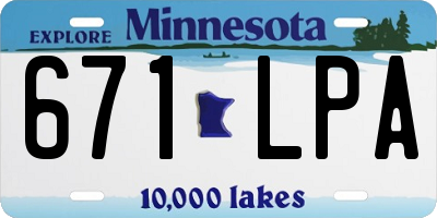 MN license plate 671LPA
