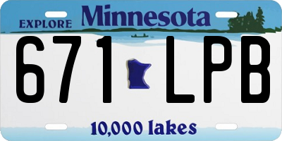 MN license plate 671LPB