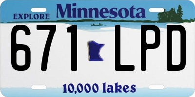 MN license plate 671LPD