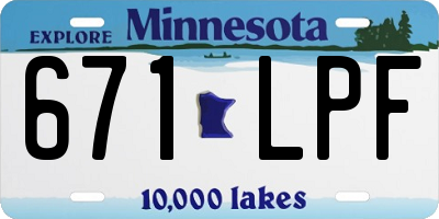 MN license plate 671LPF