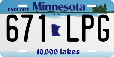 MN license plate 671LPG