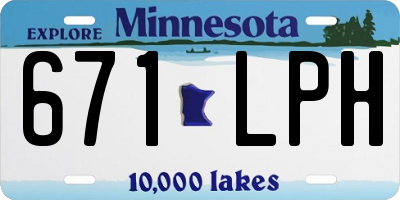 MN license plate 671LPH