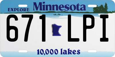 MN license plate 671LPI