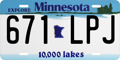 MN license plate 671LPJ