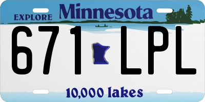 MN license plate 671LPL