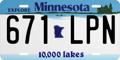 MN license plate 671LPN