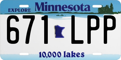 MN license plate 671LPP