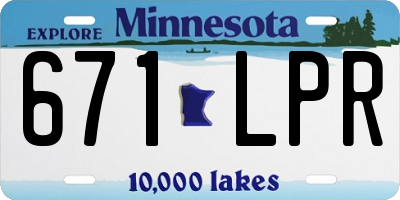 MN license plate 671LPR