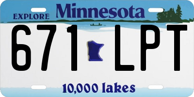 MN license plate 671LPT
