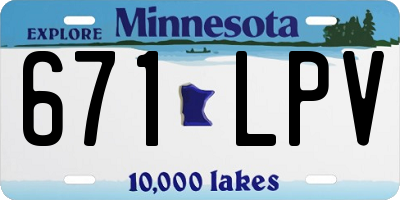 MN license plate 671LPV
