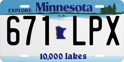 MN license plate 671LPX