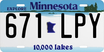 MN license plate 671LPY