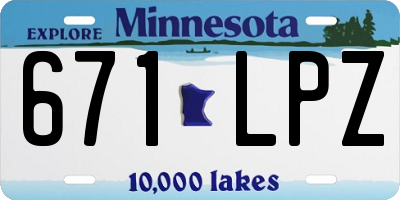 MN license plate 671LPZ