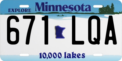 MN license plate 671LQA